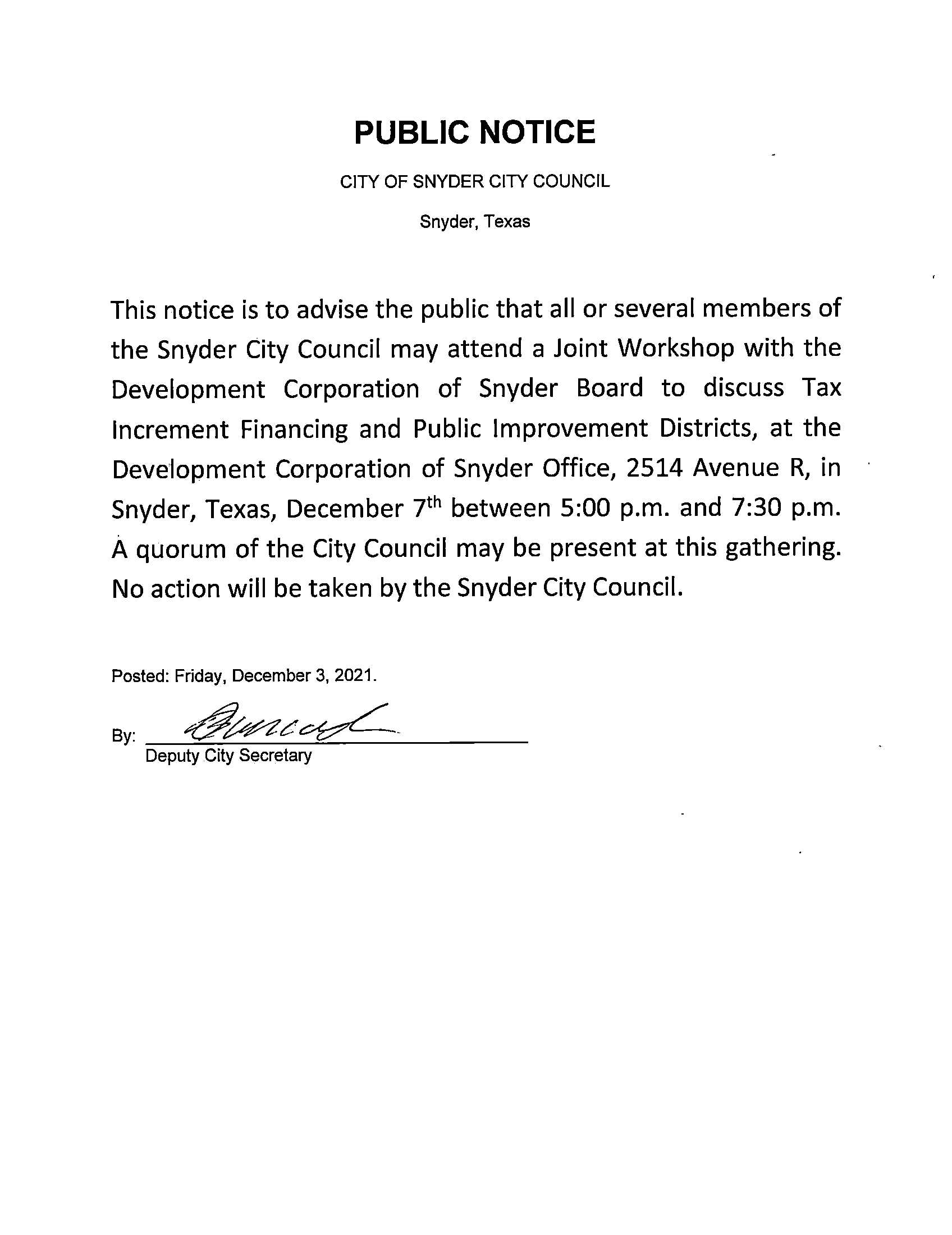 CityCouncilQuorumNotice